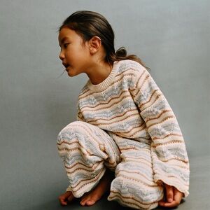 FINAL‼️‼️‼️ MARKDOWN Striped shimmer pants and sweater set. Zara NWOT 4 years